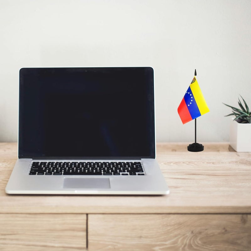 Yamiuo 2 Pack Venezuela Desk Flag Set, Venezuelan Desktop Small Miniature Table Office Flag with 12" Black Pole and Black Base, Offices, Classroom, Home, Festival Decoration (Venezuela) - Image 5